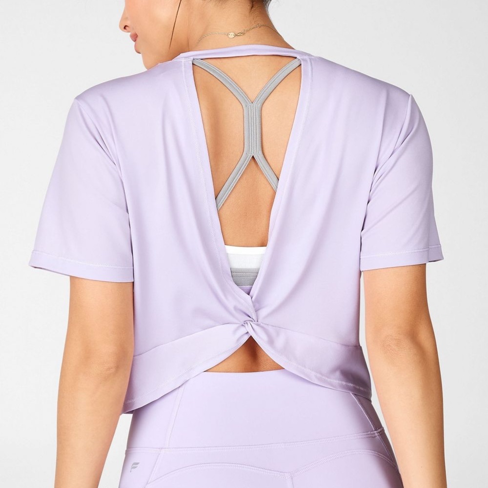 Fabletics Purple Pia Powertouch Twist Back Tee